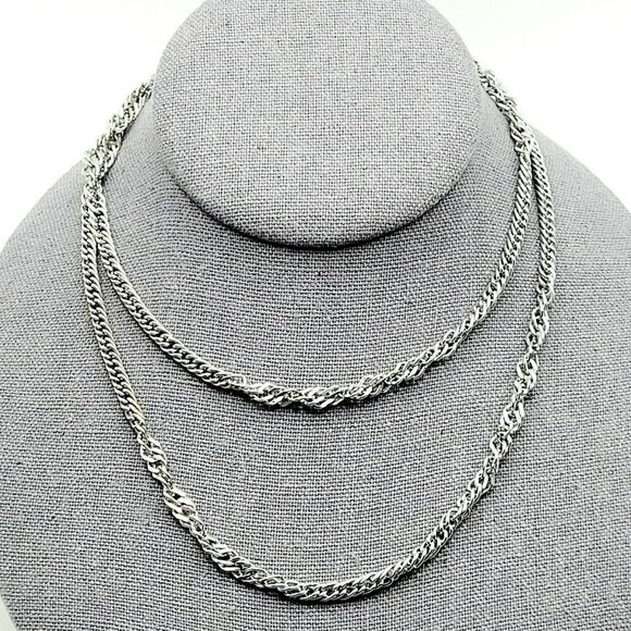 Vintage Sarah Coventry Silver Tone Necklace Chain 30" Signed EUC Business Causal - Picture 2 of 5